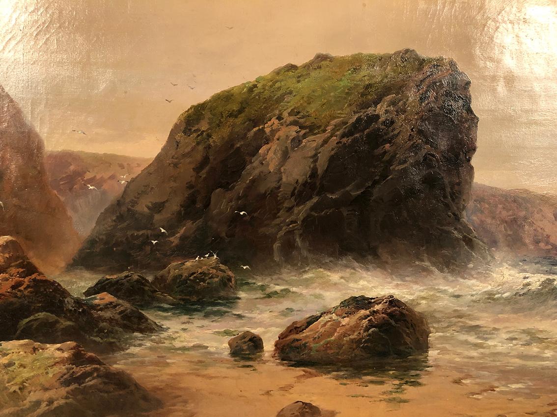 George Henry Jenkins (1843-1914). Le rivage, très grande huile sur toile encadré For Sale 3