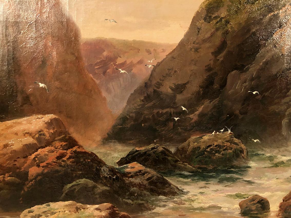 George Henry Jenkins (1843-1914). Le rivage, très grande huile sur toile encadré For Sale 4