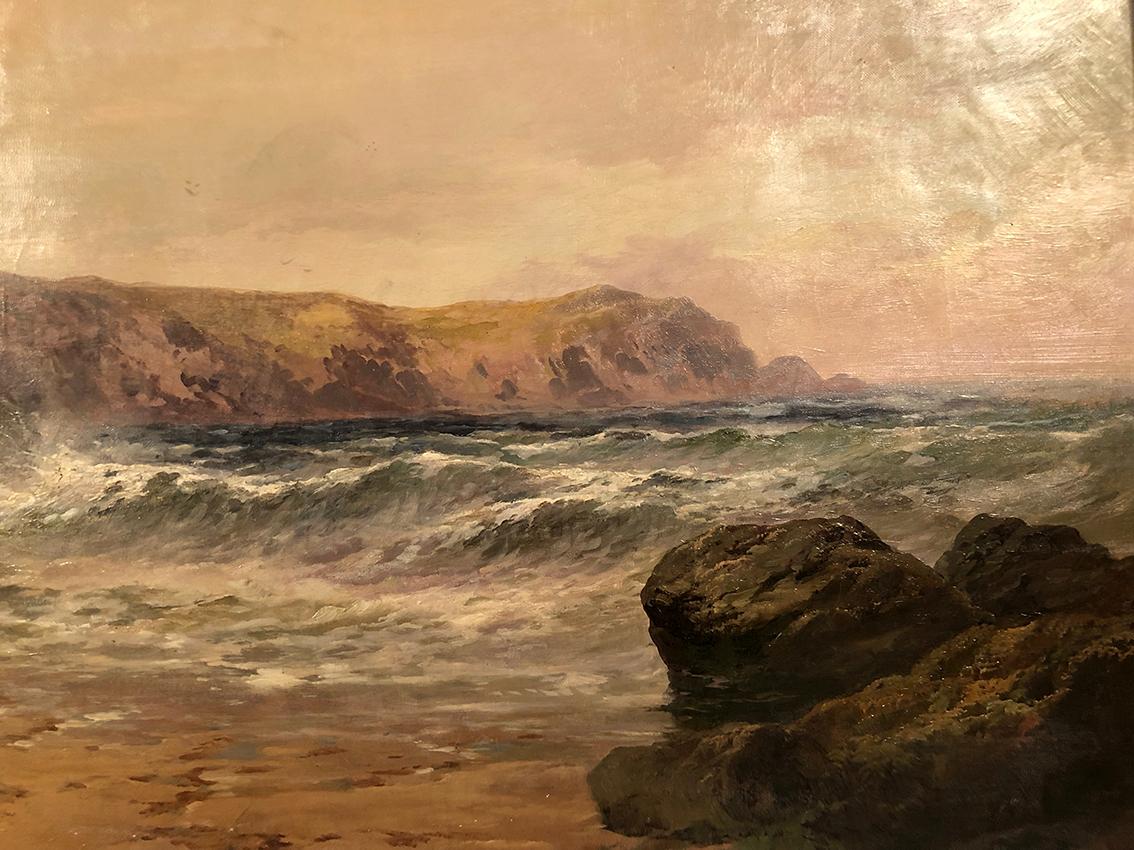 George Henry Jenkins (1843-1914). Le rivage, très grande huile sur toile encadré For Sale 5