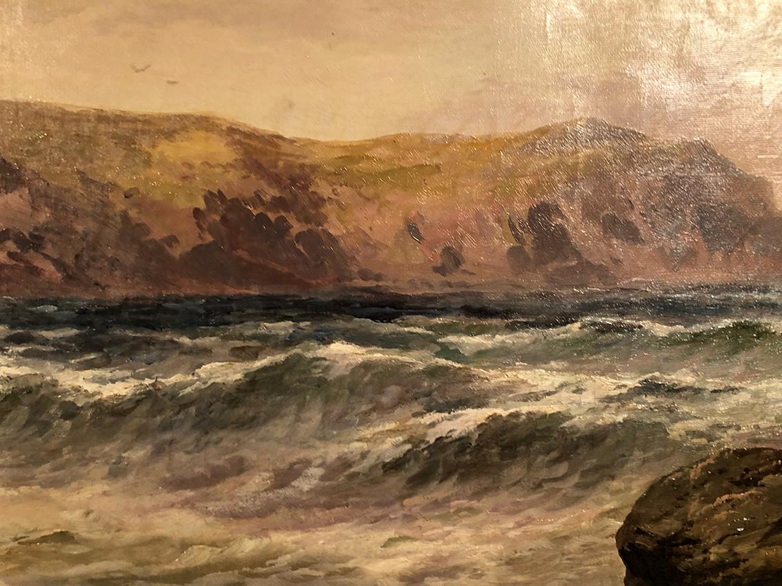 George Henry Jenkins (1843-1914). Le rivage, très grande huile sur toile encadré For Sale 6