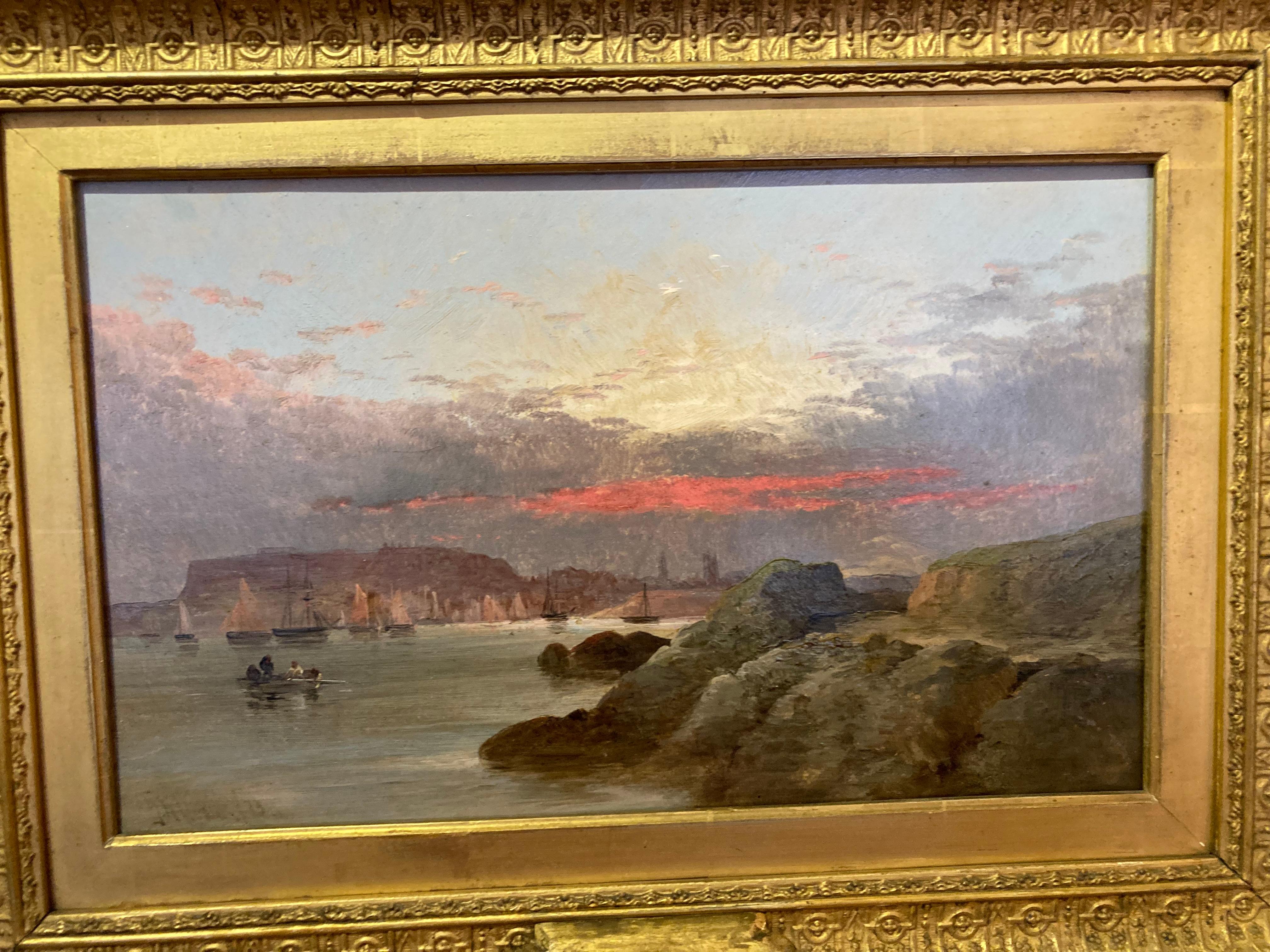 "Portsmouth Sea and Coast at Sunset" Oil Painting - Art by George Henry Jenkins