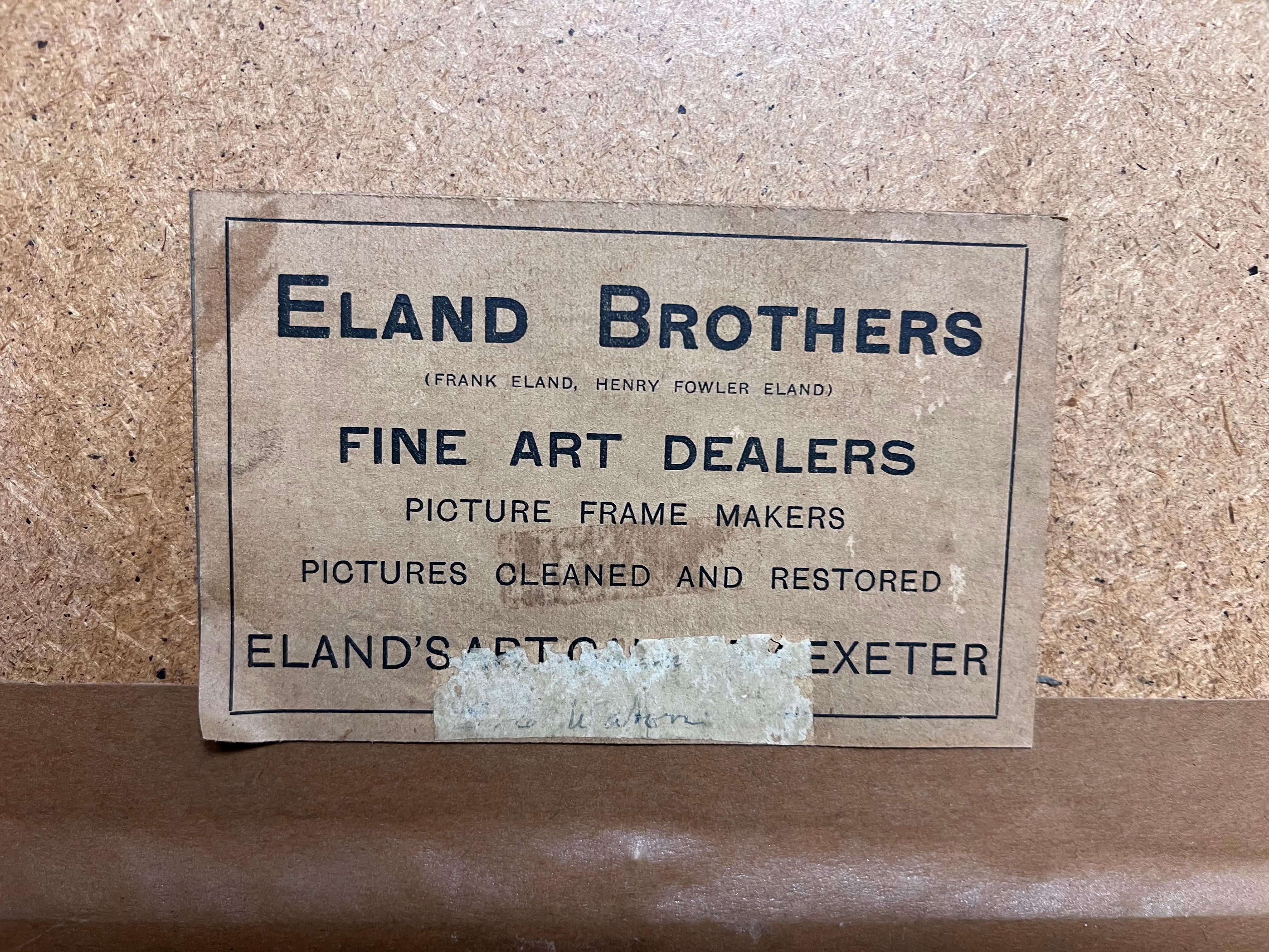 Ancienne peinture à l'huile britannique Bétail au bord d'un ruisseau des Highlands au coucher du soleil, encadrée en vente 7