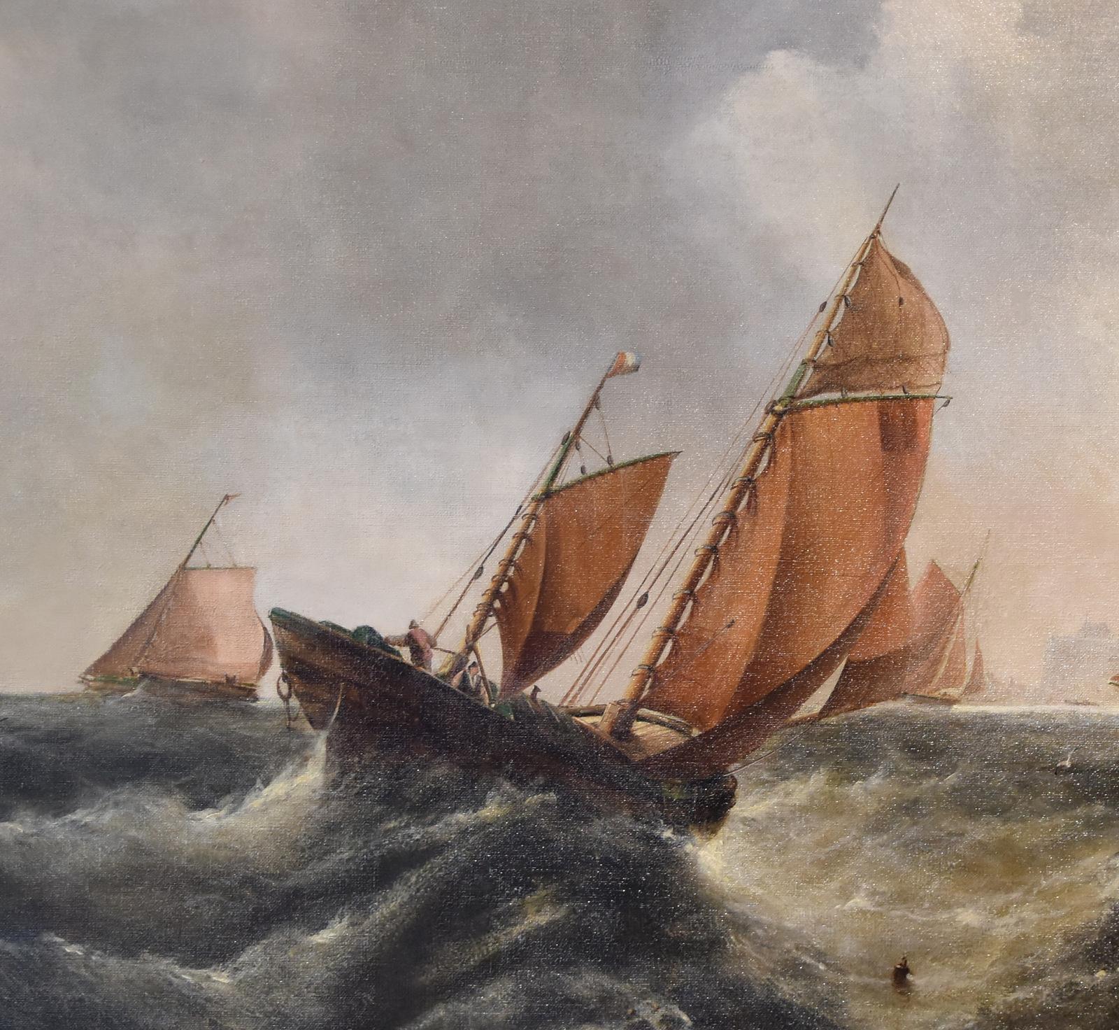 Ölgemälde von George Henry Knight, „Fischenboote der Südküste“, Ölgemälde im Angebot 1