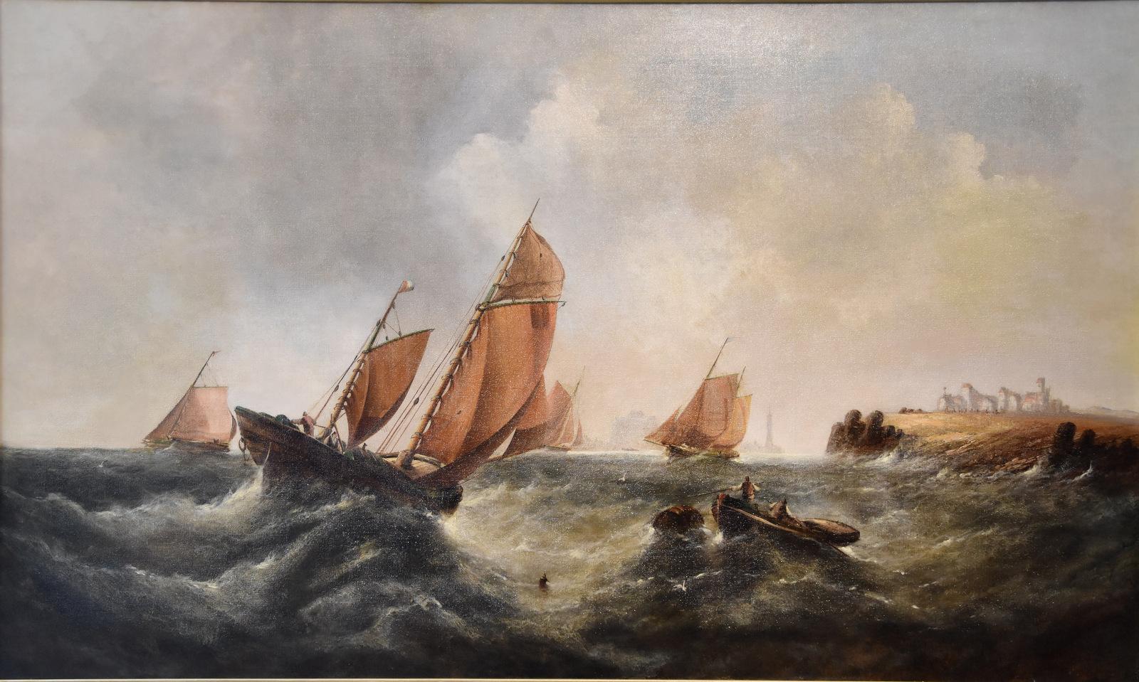 Ölgemälde von George Henry Knight, „Fischenboote der Südküste“, Ölgemälde im Angebot 2