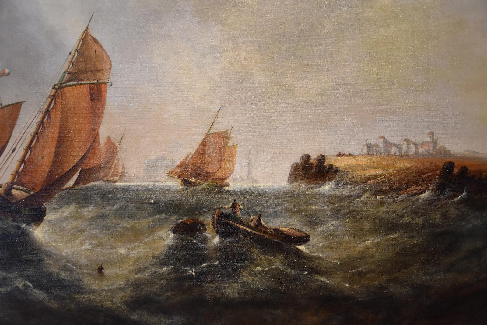 Ölgemälde von George Henry Knight, „Fischenboote der Südküste“, Ölgemälde im Angebot 3