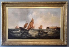 Pintura al óleo de George Henry Knight "Barcos de pesca de la costa sur"