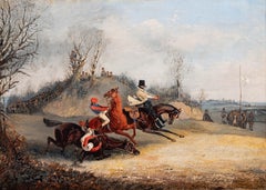 Pferderennen - Ein Sturz am Bach