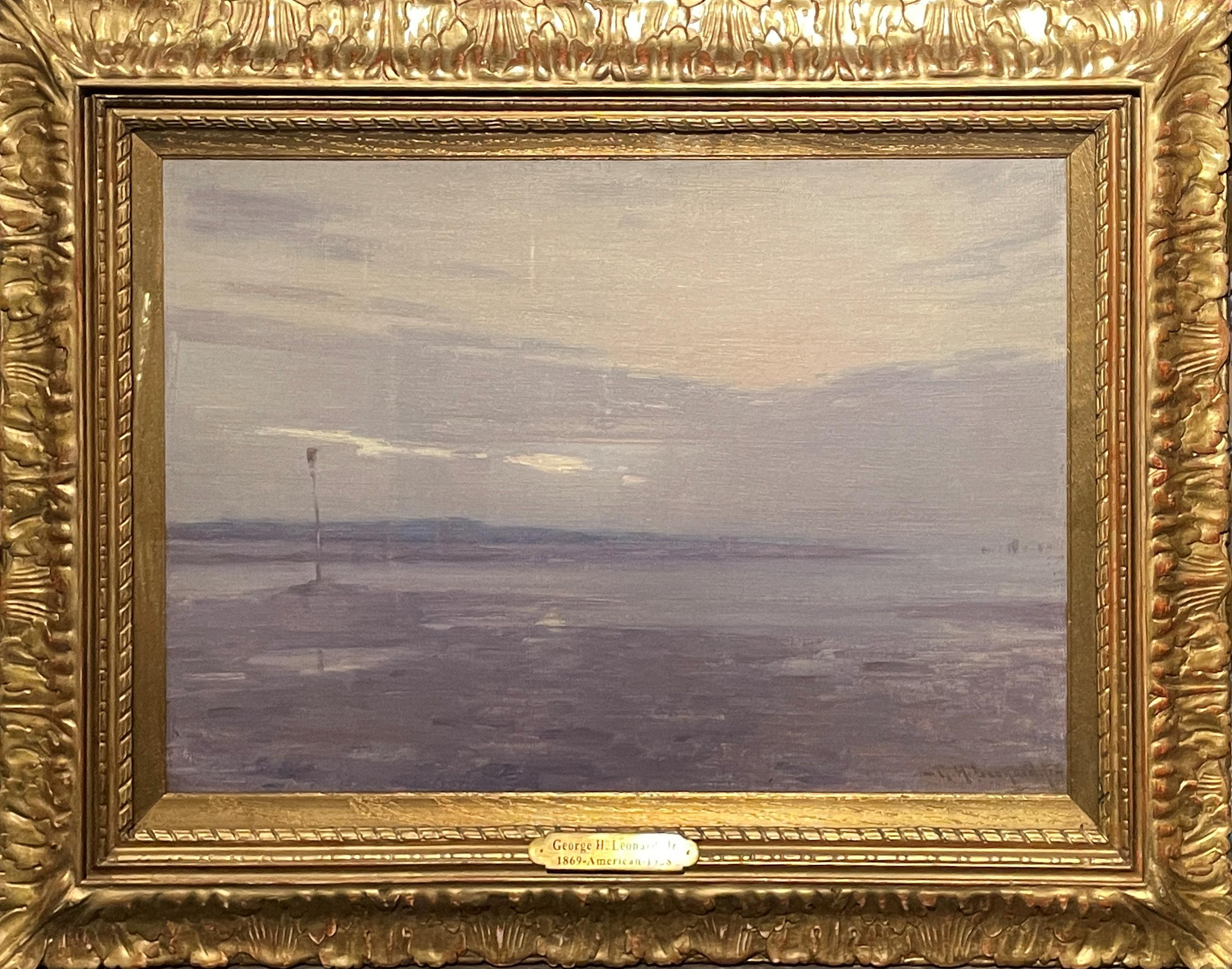 « La Marre de Soire », George Leonard, impressionniste américain, paysage marin de plage - Painting de George Henry Leonard Jr