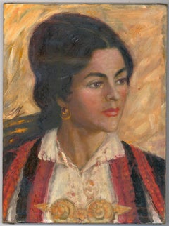 George Henry Mott (1916-1993) - 20th Century Oil, Girl in Greek Costume