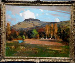 Chanctonbury Ring - Scottish Glasgow Boy art RA exh 1933 paysage peinture à l'huile