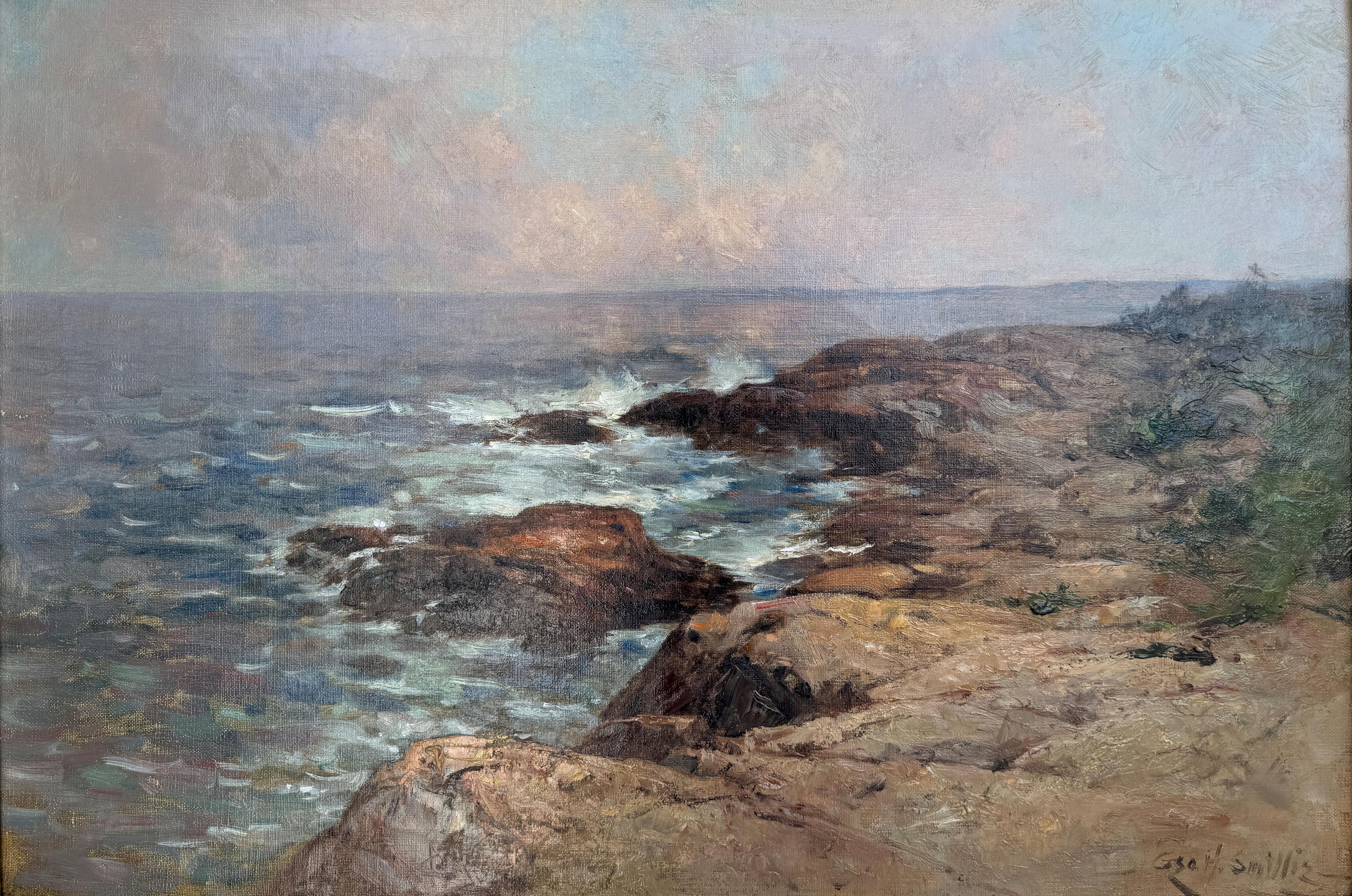 George Henry Smillie
Scène côtière
Signé en bas à droite
Huile sur toile
20 x 30 pouces

Provenance
Collection de Sylvia et Saverio Giammalva, Houston, Texas


La carrière de George Smillie (1840-1921) a suivi l'évolution de la peinture de paysage