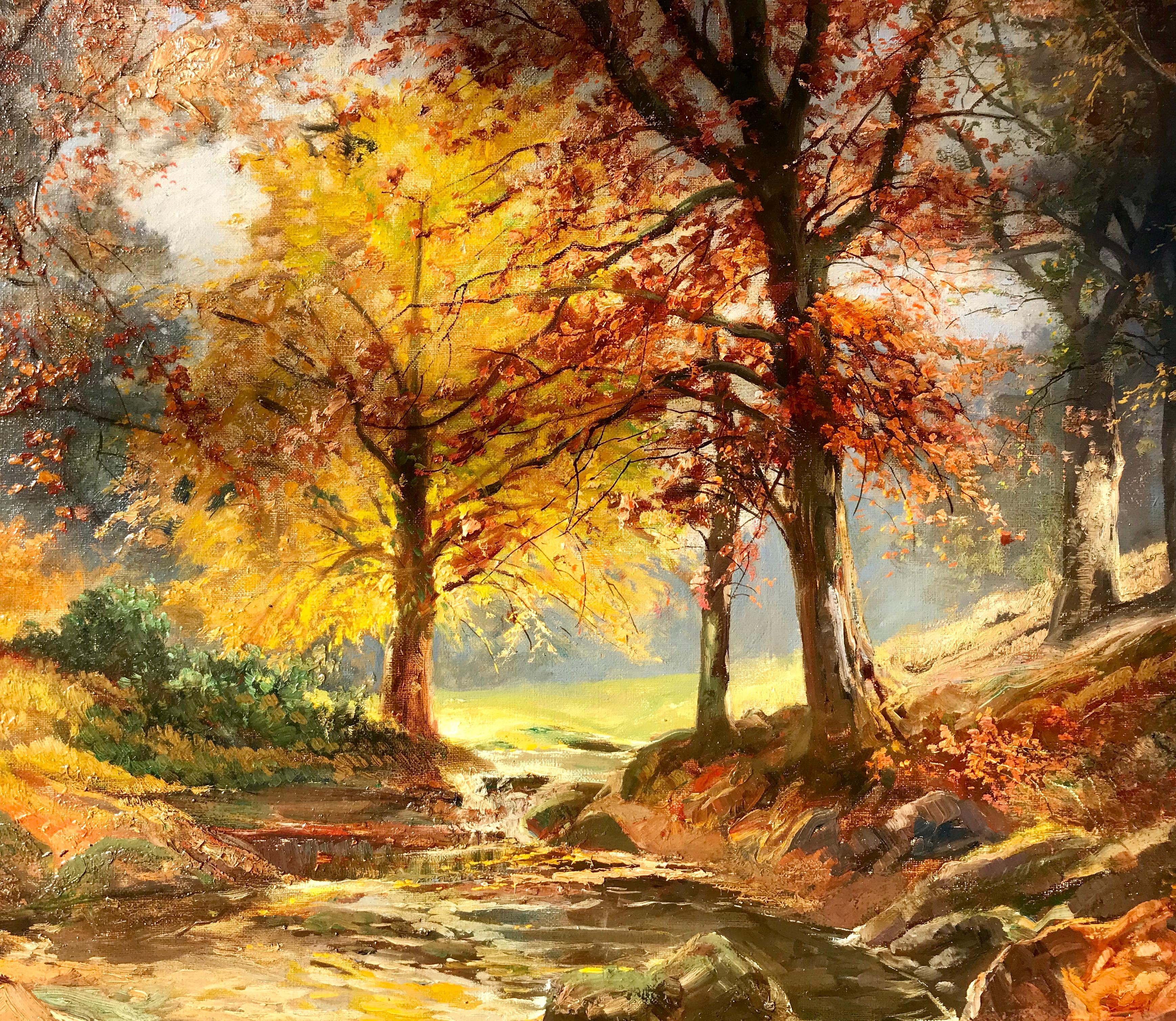 “Early Autumn, Bronxville Woods” - Painting by George Henry Smillie