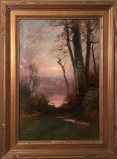 "Chemin vers le lac":: George Smillie:: École de la rivière Hudson:: paysage de tonalisme