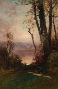 "Path to the Lake, " George Smillie, Hudson River School, Tonalism Landscape