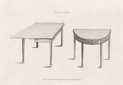 Card Tables, Hepplewhite English Georgian furniture design engraving