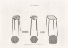 Six Hepplewhite Georgian furniture design engravings