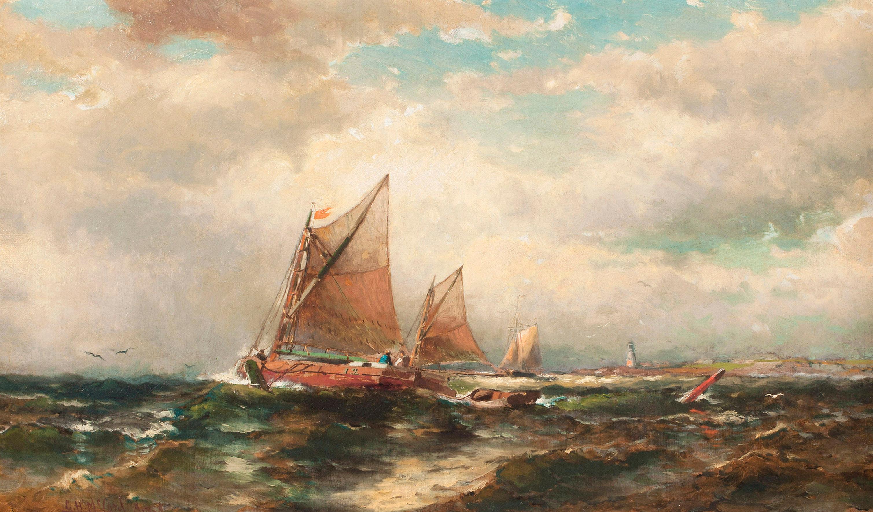 Paysage marin de George Herbert McCord (Américain, 1848-1909) en vente 1