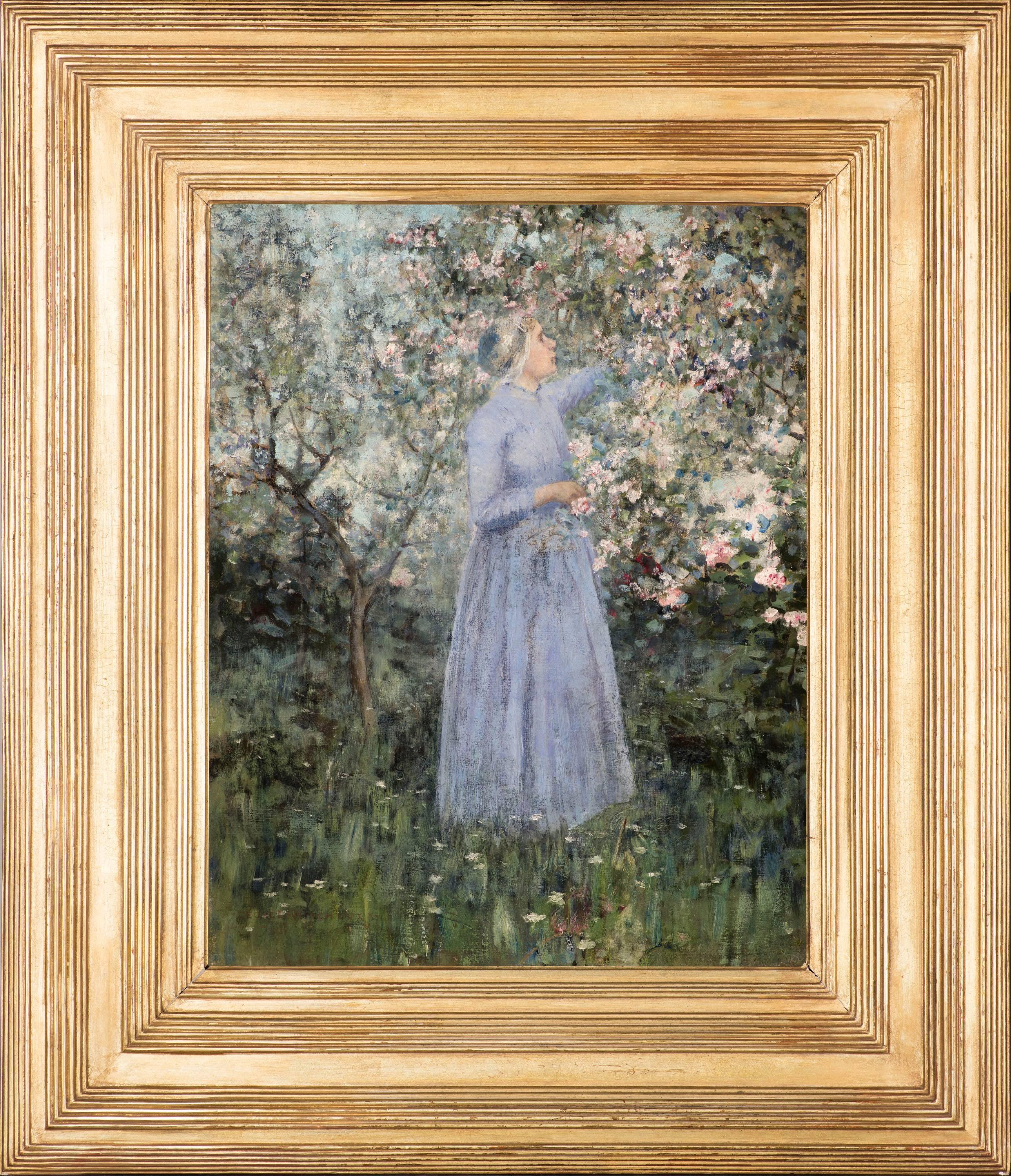 George Hitchcock Landscape Painting - Woman in a Garden