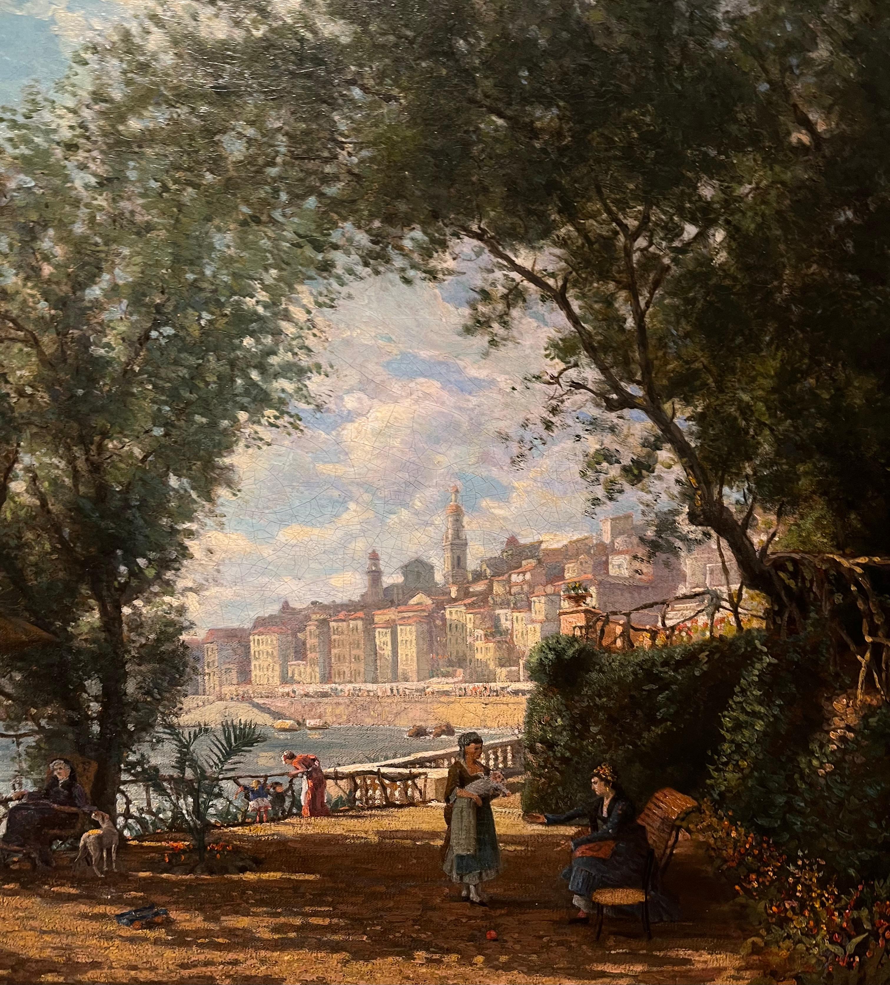 Ein Garten in Montone, Frankreich (Hudson River School), Painting, von George Hobbs