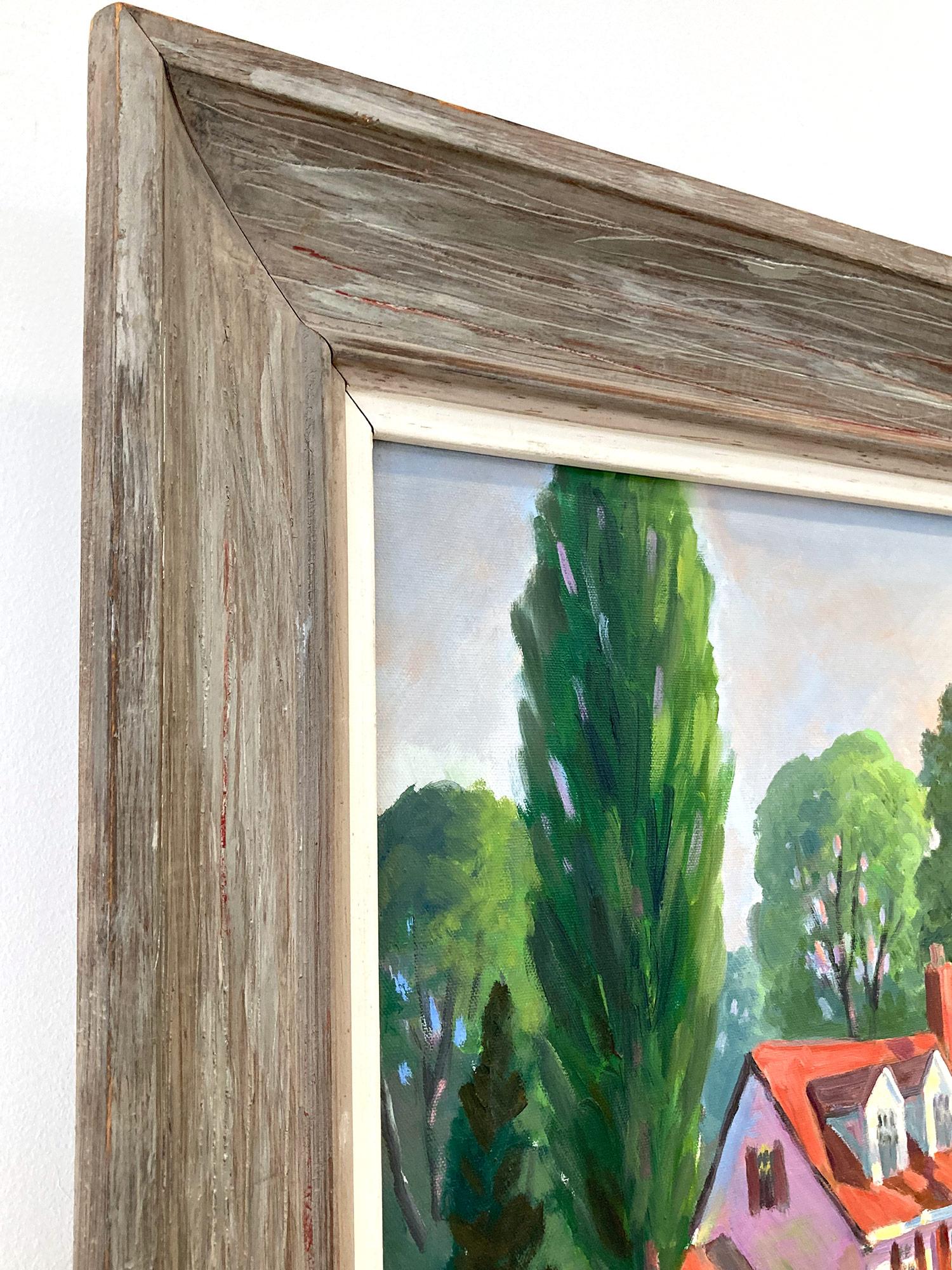 « Sunday Gardening », peinture à l'huile impressionniste florale colorée encadrée en vente 6