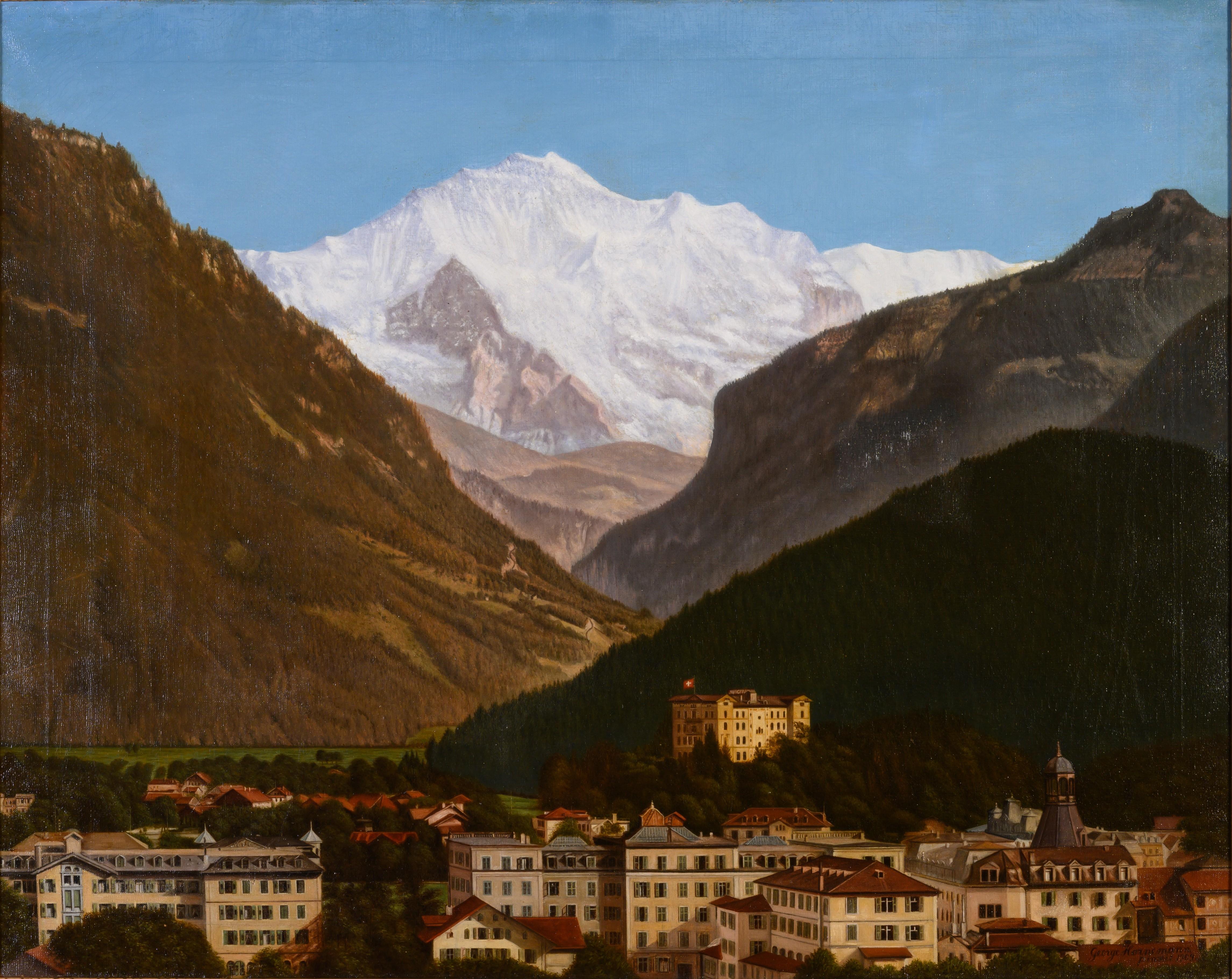Interlaken Svizzera - Landscape Painting Marrone di George Hornemann