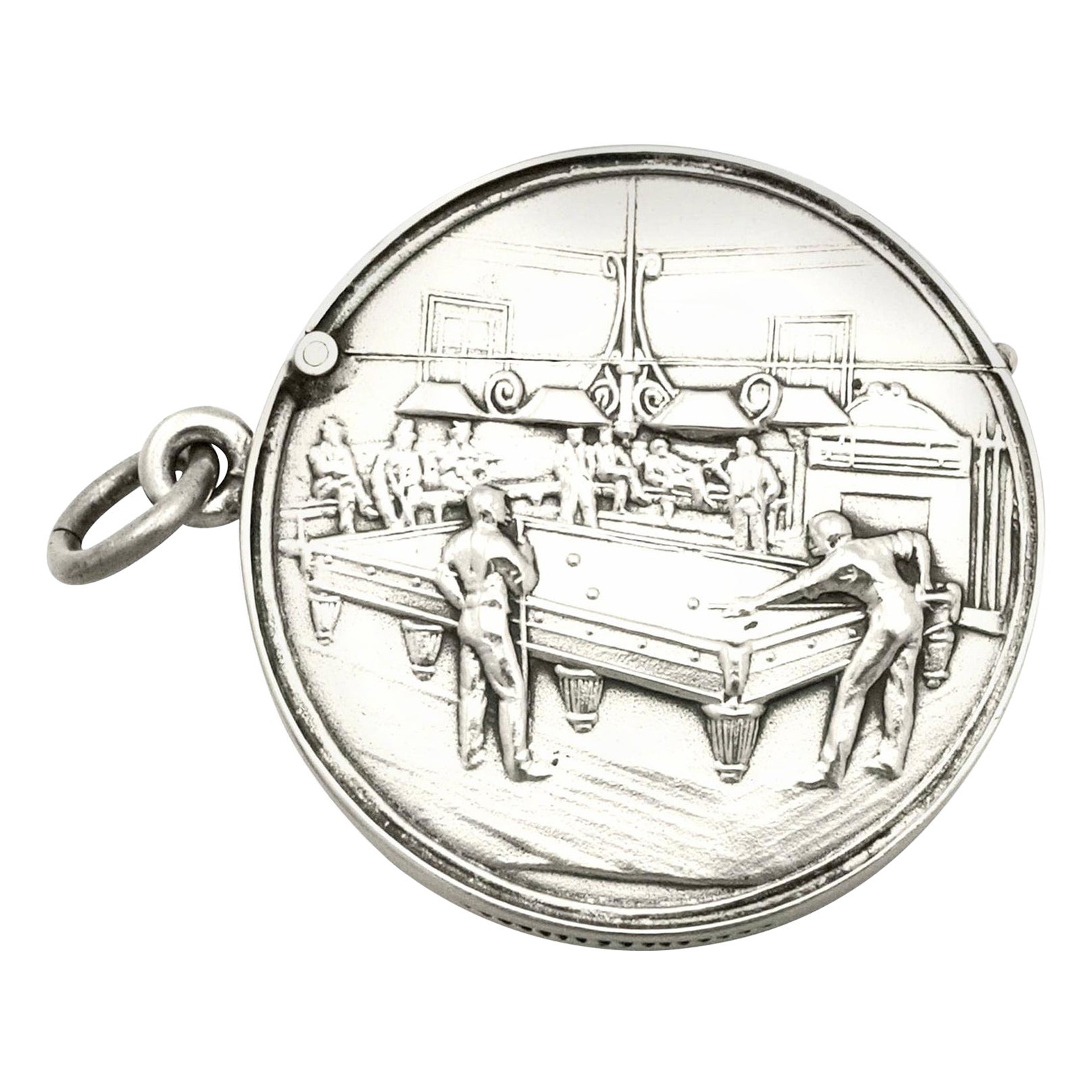George Houston Antico Edwardiano 1906 Valigetta Vesta in Argento Sterling