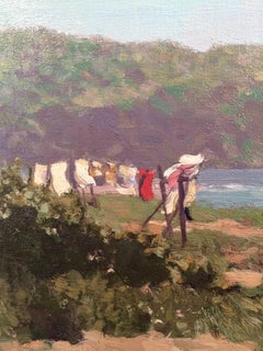 Beach-Szenegemälde von Iona Schottland „Washing Line“ von George Houston