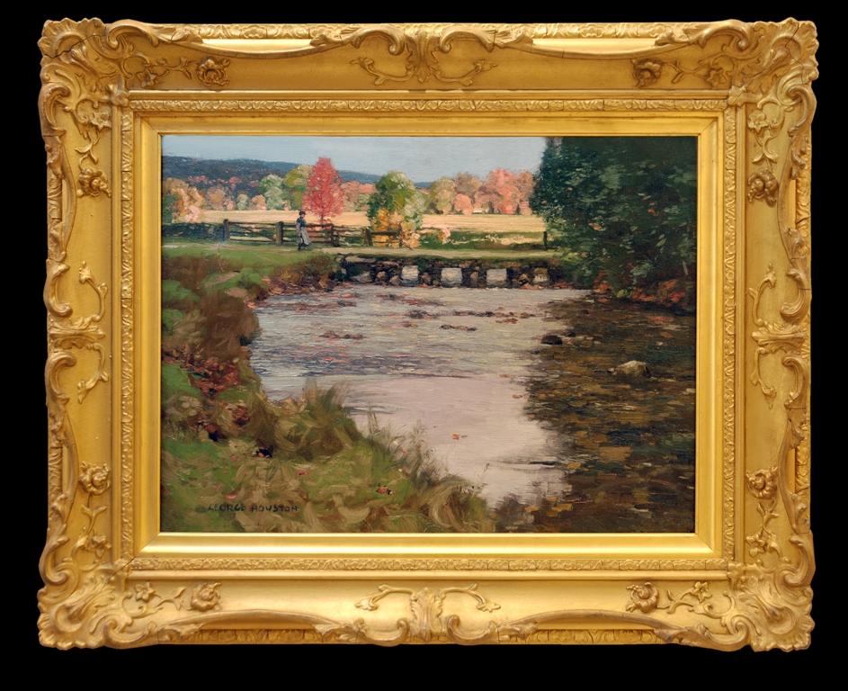 Impressionist Scottish Landscape painting 'Footbridge' by George Houston 1