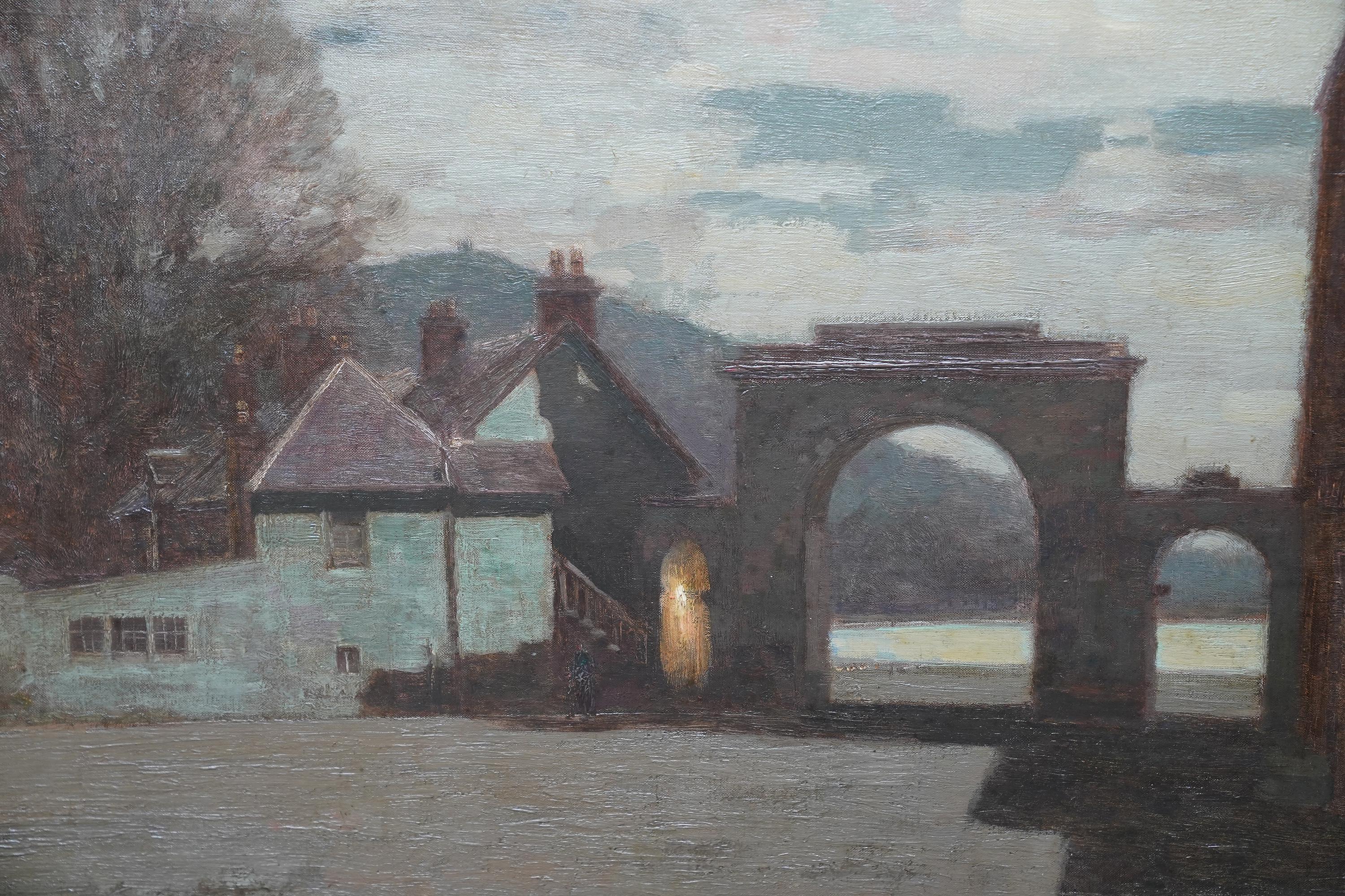 Paysage écossais Nocturne - Loch Fyne Argyll Peinture à l'huile impressionniste des années 20   - Impressionnisme Painting par George Houston