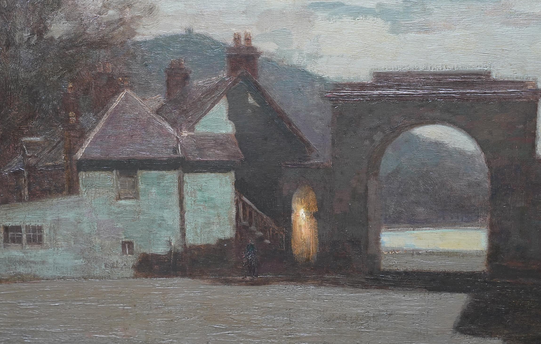 Une grande peinture à l'huile originale sur toile de George Houston RSA. Elle représente le Loch Fyne Argyll en Ecosse le soir. Peinte dans un style impressionniste vers 1920, elle constitue un très bon exemple de son travail à cette époque et de la