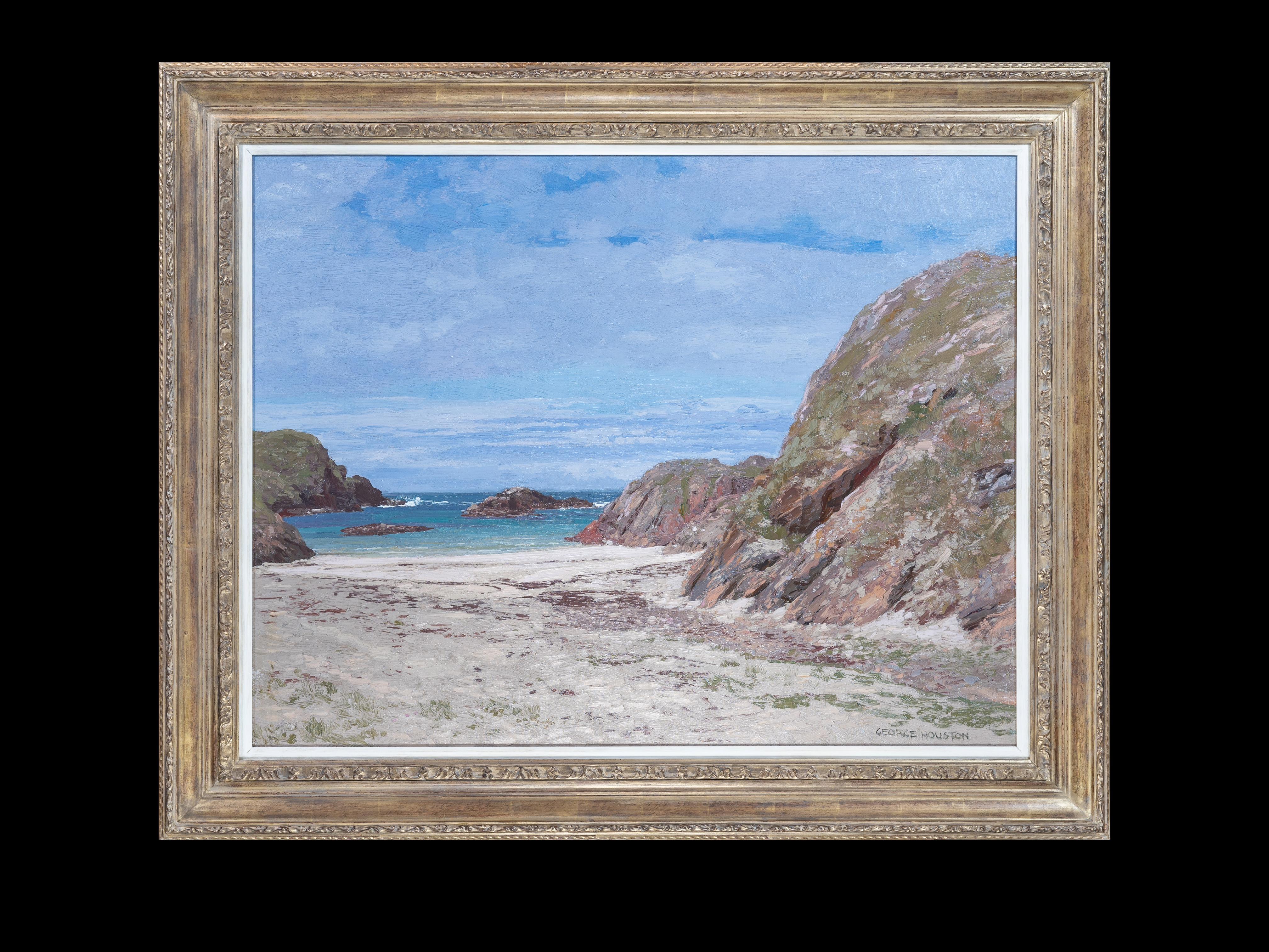 La côte ouest Paysage impressionniste Scène de plage d'Écosse - Painting de George Houston