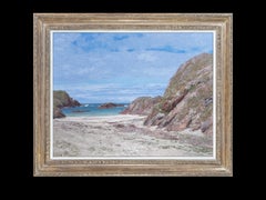 El cuadro Paisaje impresionista de la costa oeste Escena de playa de Escocia