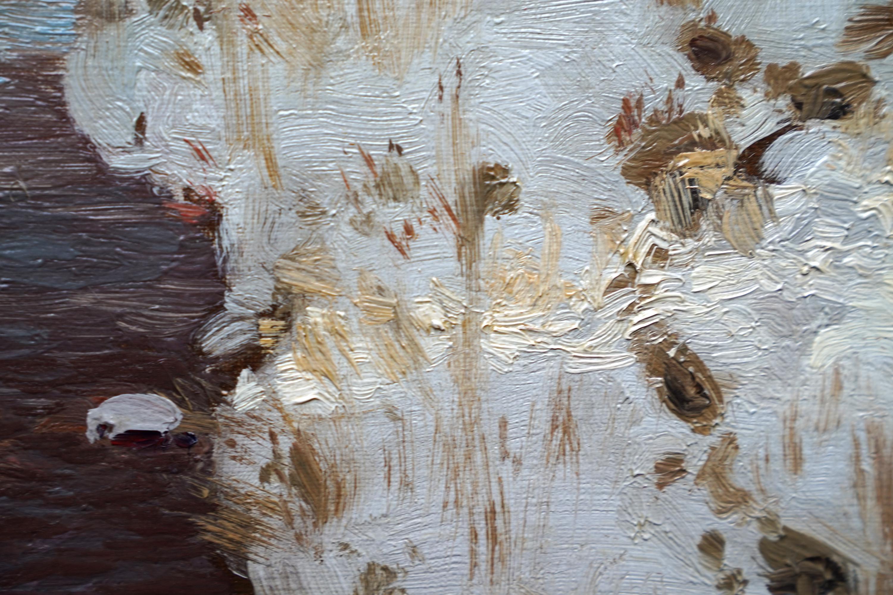 Paisaje invernal con arroyo - Pintura al óleo de arte eduardiano escocés en venta 6