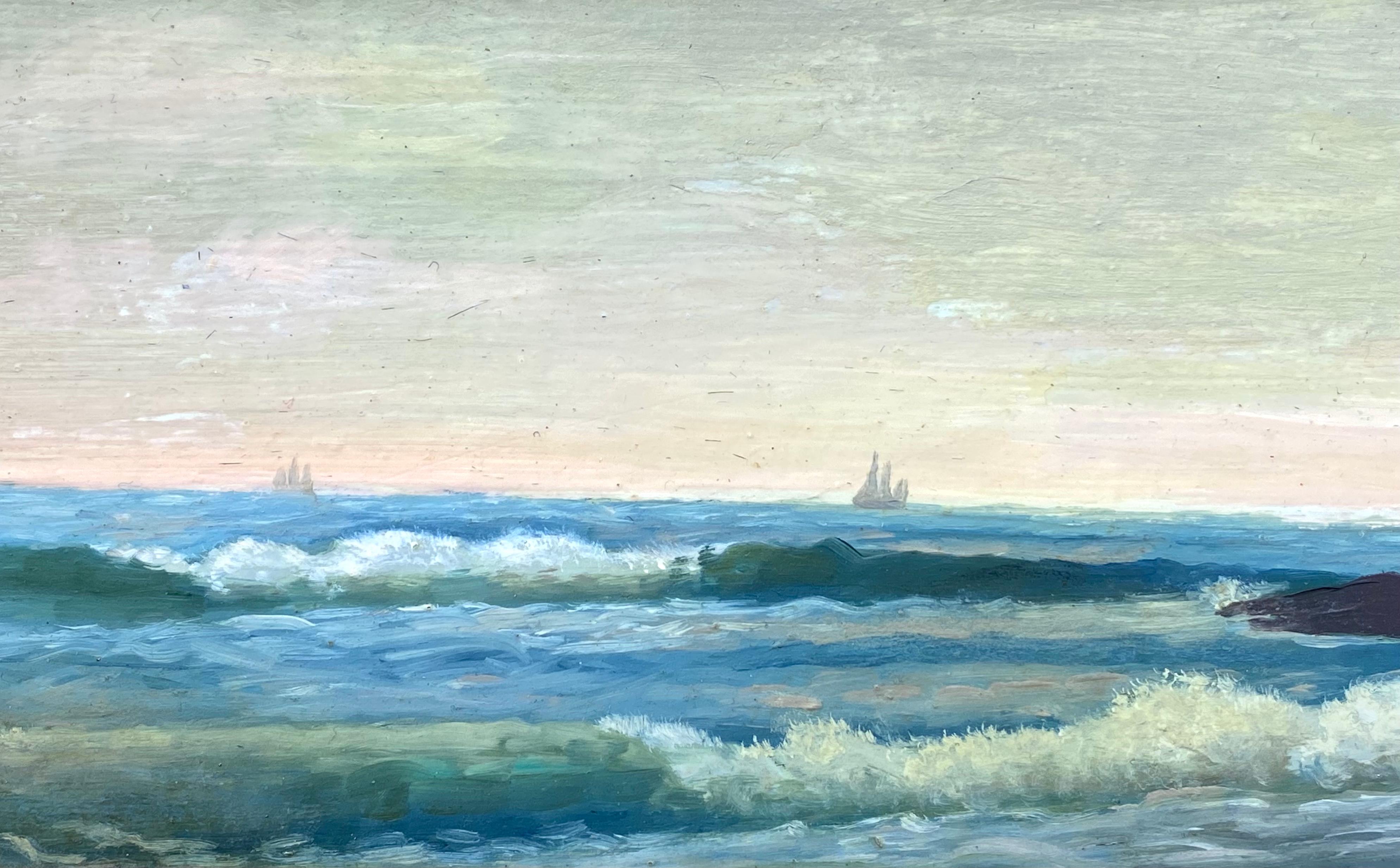 “Coastal Dawn” - Brown Landscape Painting by George Howell Gay