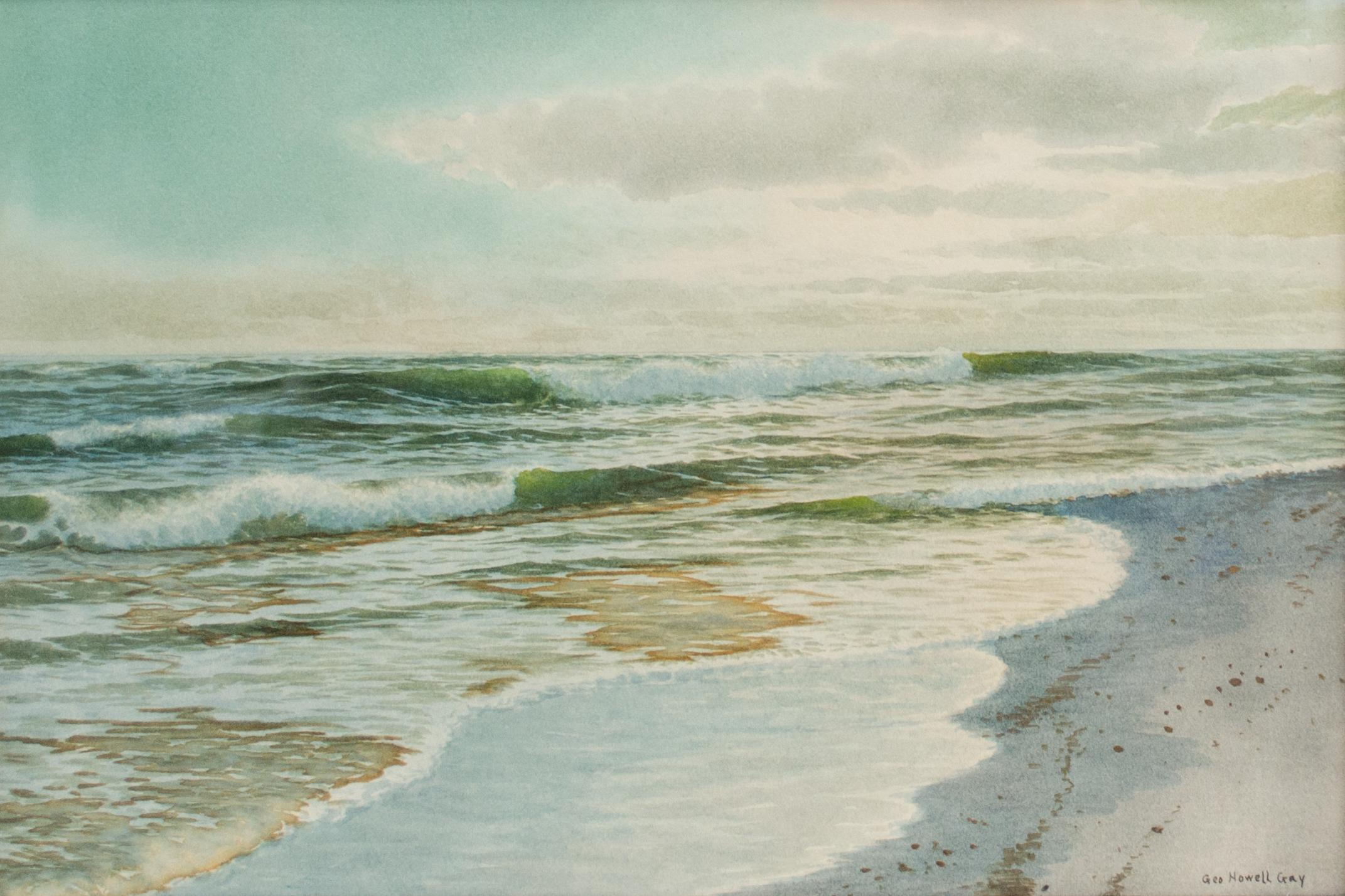 Peinture à l'aquarelle de paysage marin de George Howell Gay (américain, 1858-1931)