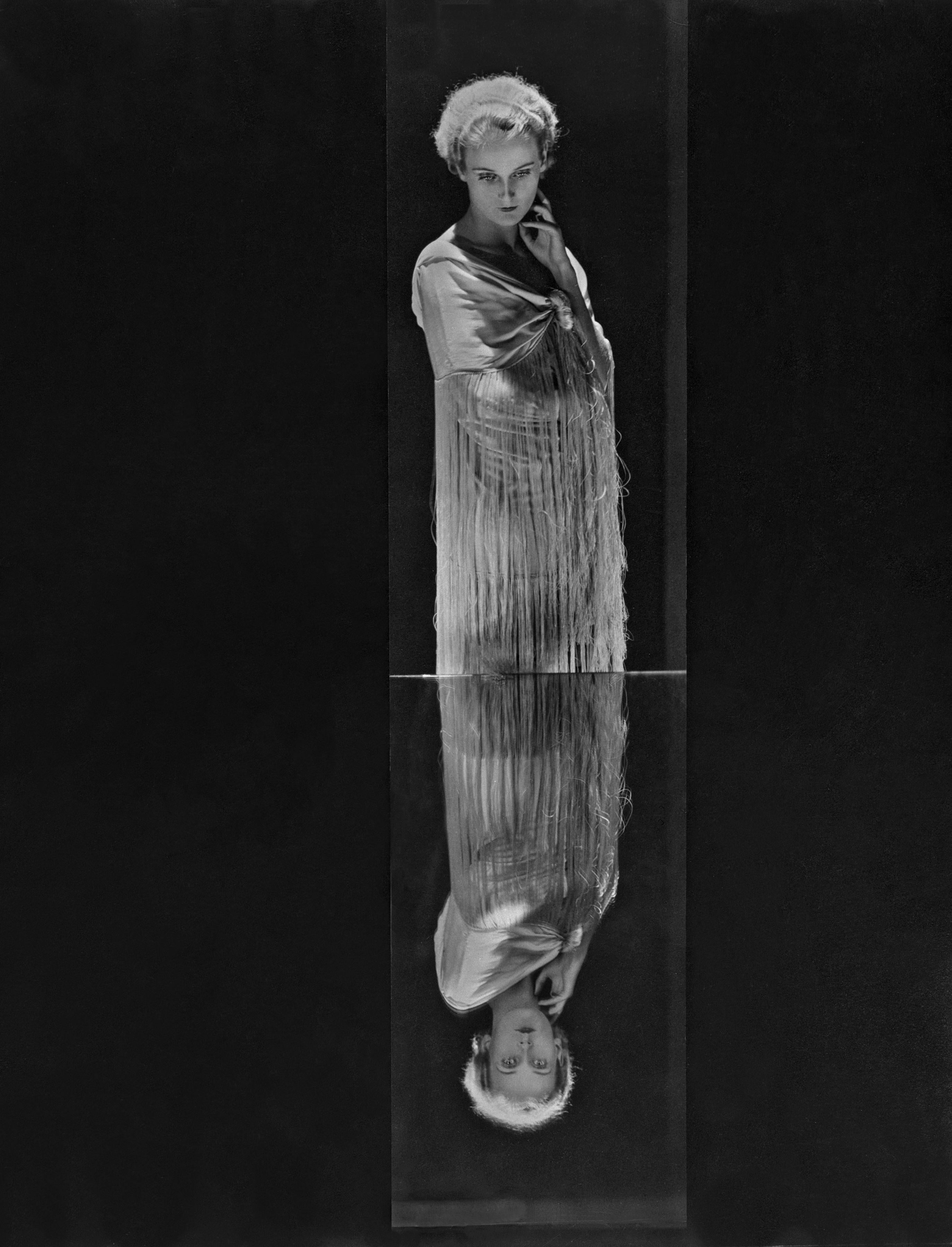 George Hoyningen-Huene Black and White Photograph - Reflection: Vogue’s Eye View of the Mode (Mrs. Hubbell)