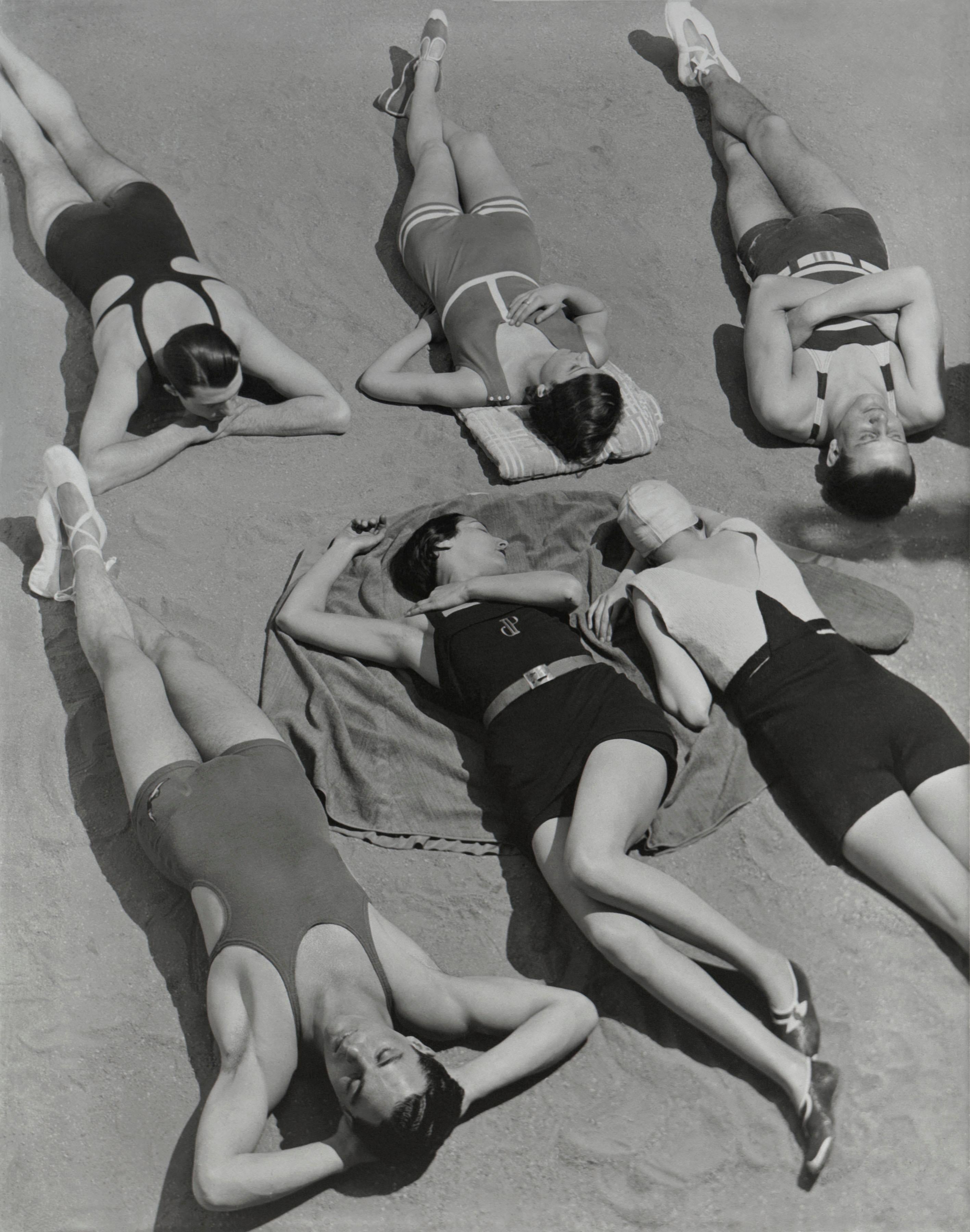 George Hoyningen-Huene Black and White Photograph - Swimwear by Patou, Molyneux, and Yrande