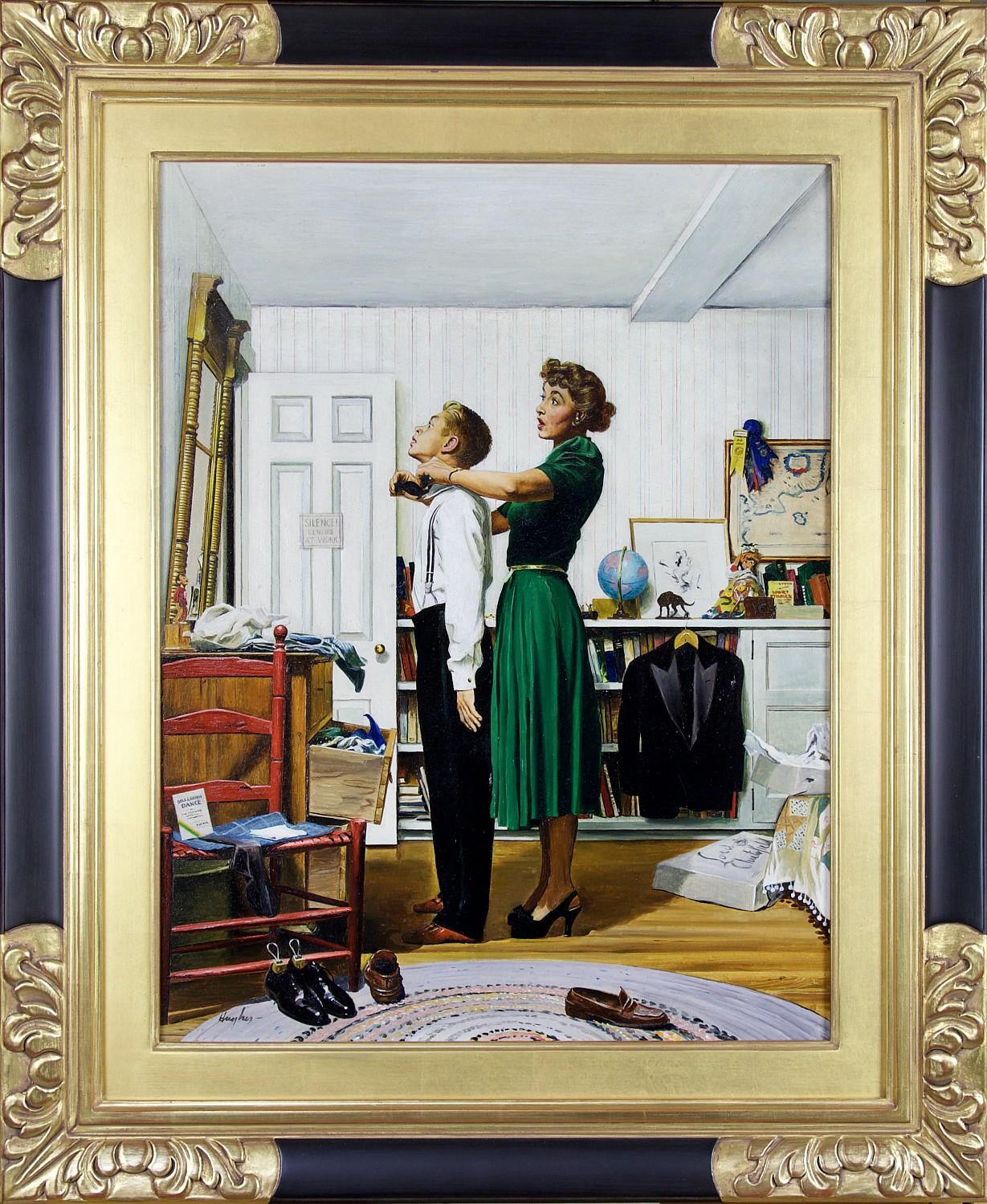 Readying for First Date, Original-Cover für The Saturday Evening Post – Painting von George Hughes