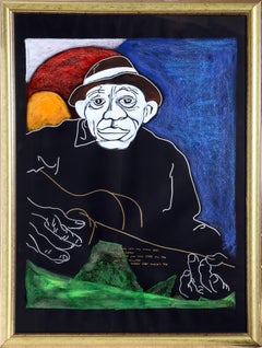 Vintage Mississippi John Hurt, Portrait Painting by George Hunt 