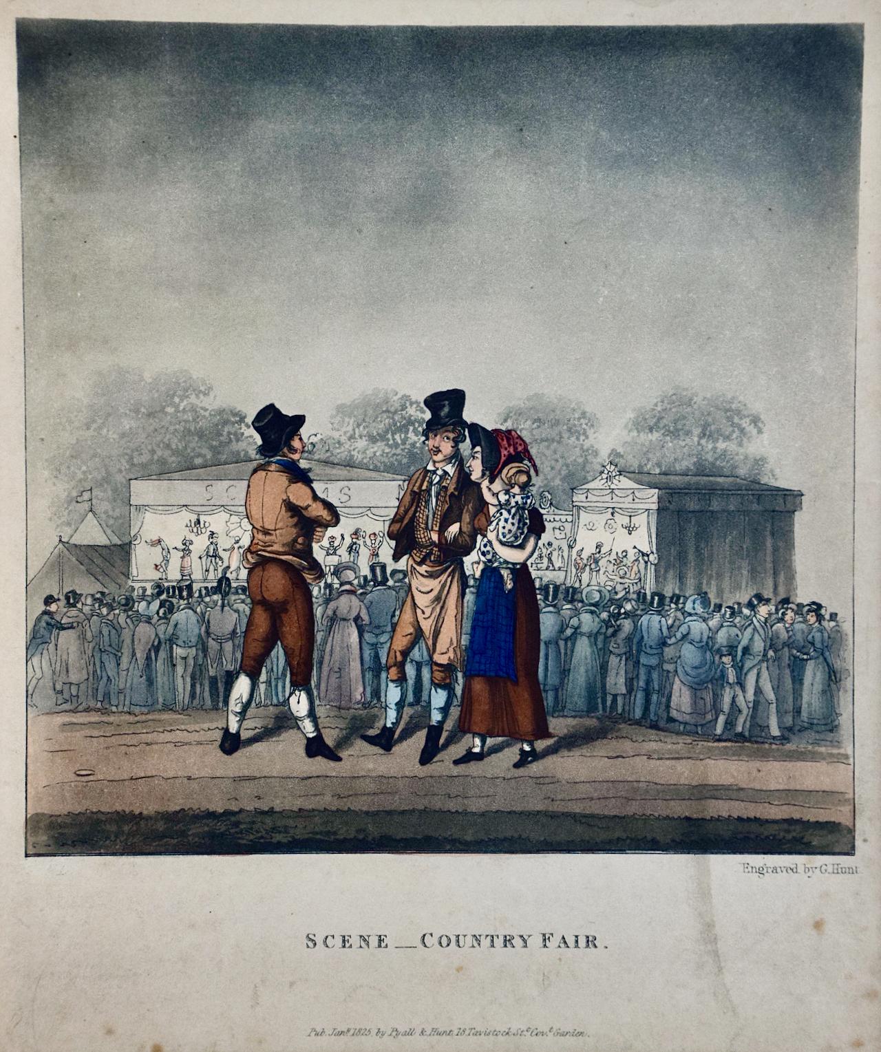« Scene _ Country Fair » : une gravure encadrée du début du 19ème siècle par George Hunt en vente 1