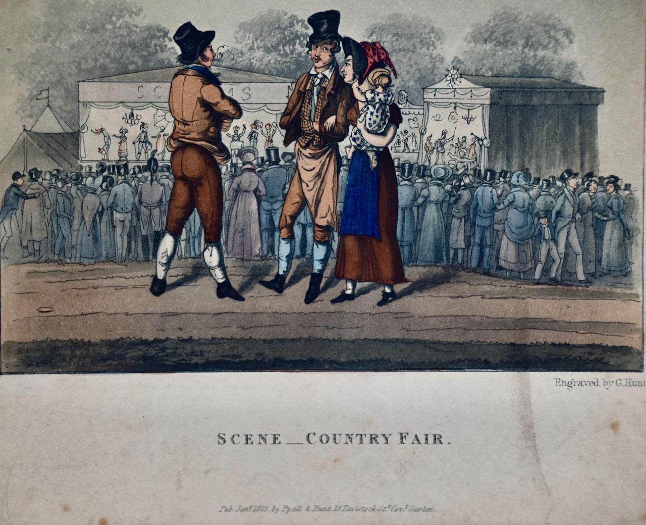 « Scene _ Country Fair » : une gravure encadrée du début du 19ème siècle par George Hunt en vente 2