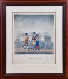 "Scene _ Country Fair": A Framed Early 19th Century Engraving by George Hunt