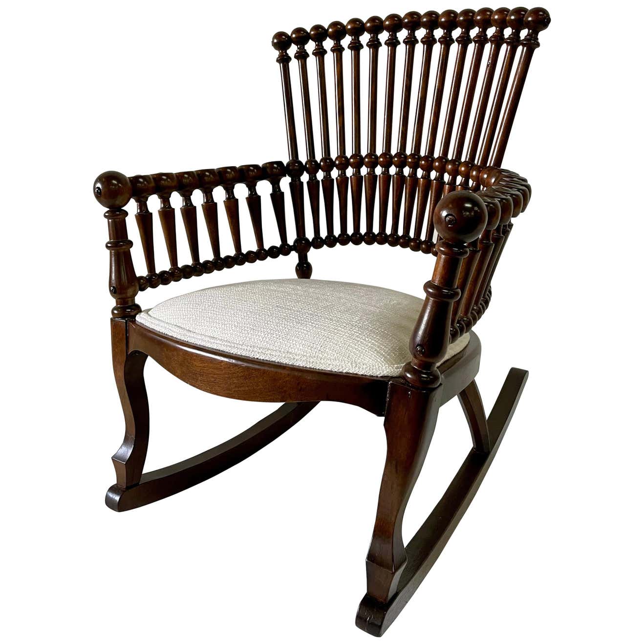 George Hunzinger Aesthetic Movement Spindle Rocking Chair For Sale at ...