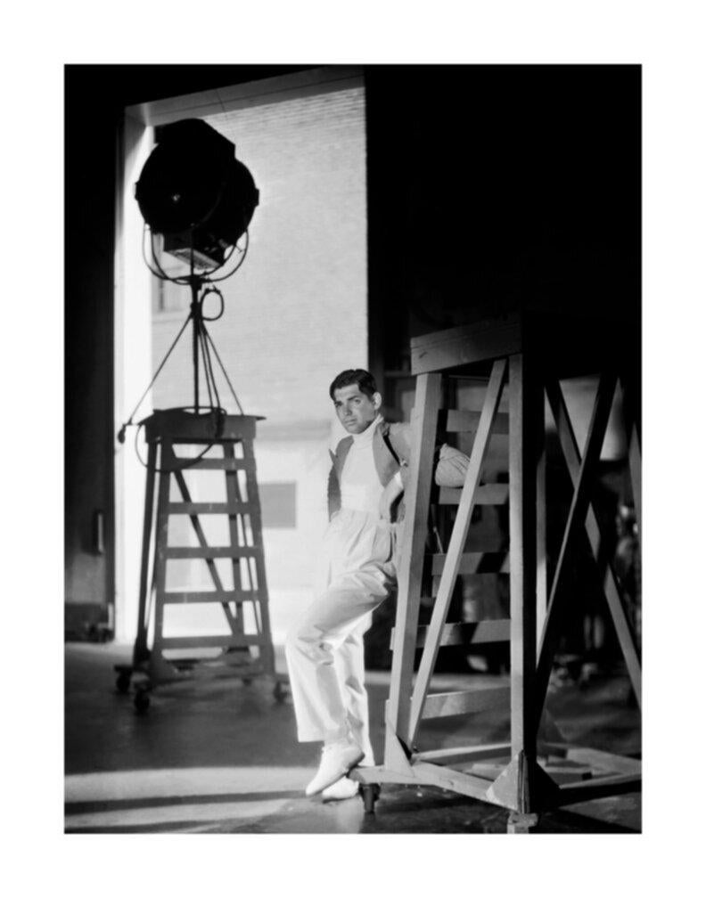 George Hurrell Black and White Photograph - Clark Gable Posed on Sound Stage