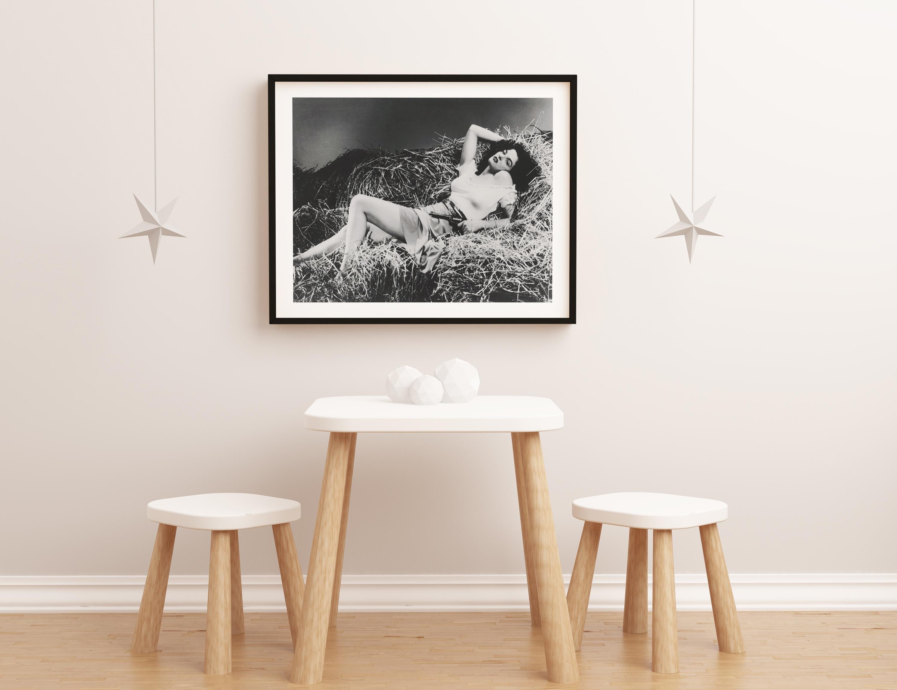 Jane Russell: The Outlaw Globe Photos Fine Art Print - Black Portrait Photograph by George Hurrell
