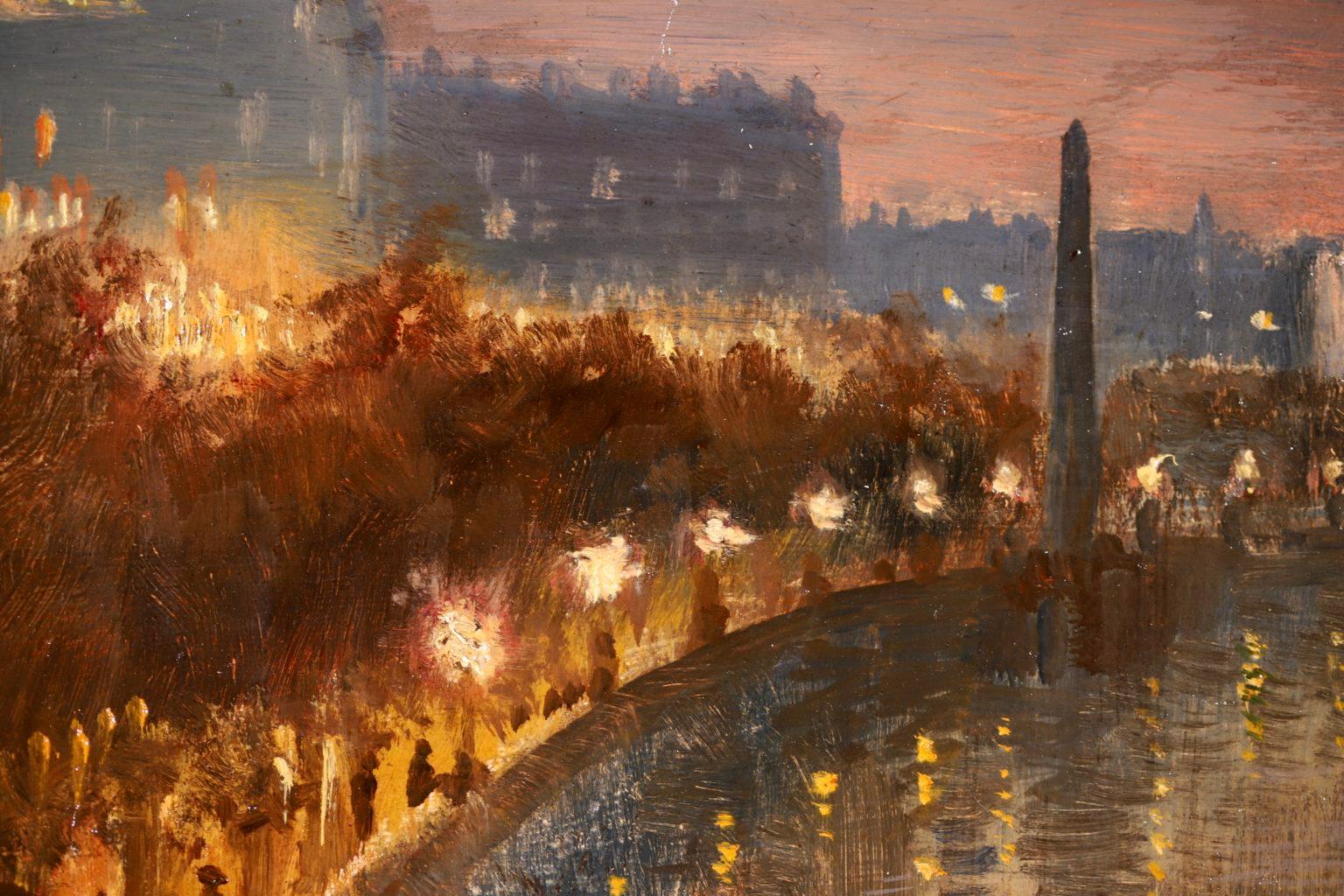 Embankment - Impressionist Oil, Cityscape at Night by George Hyde Pownall 6