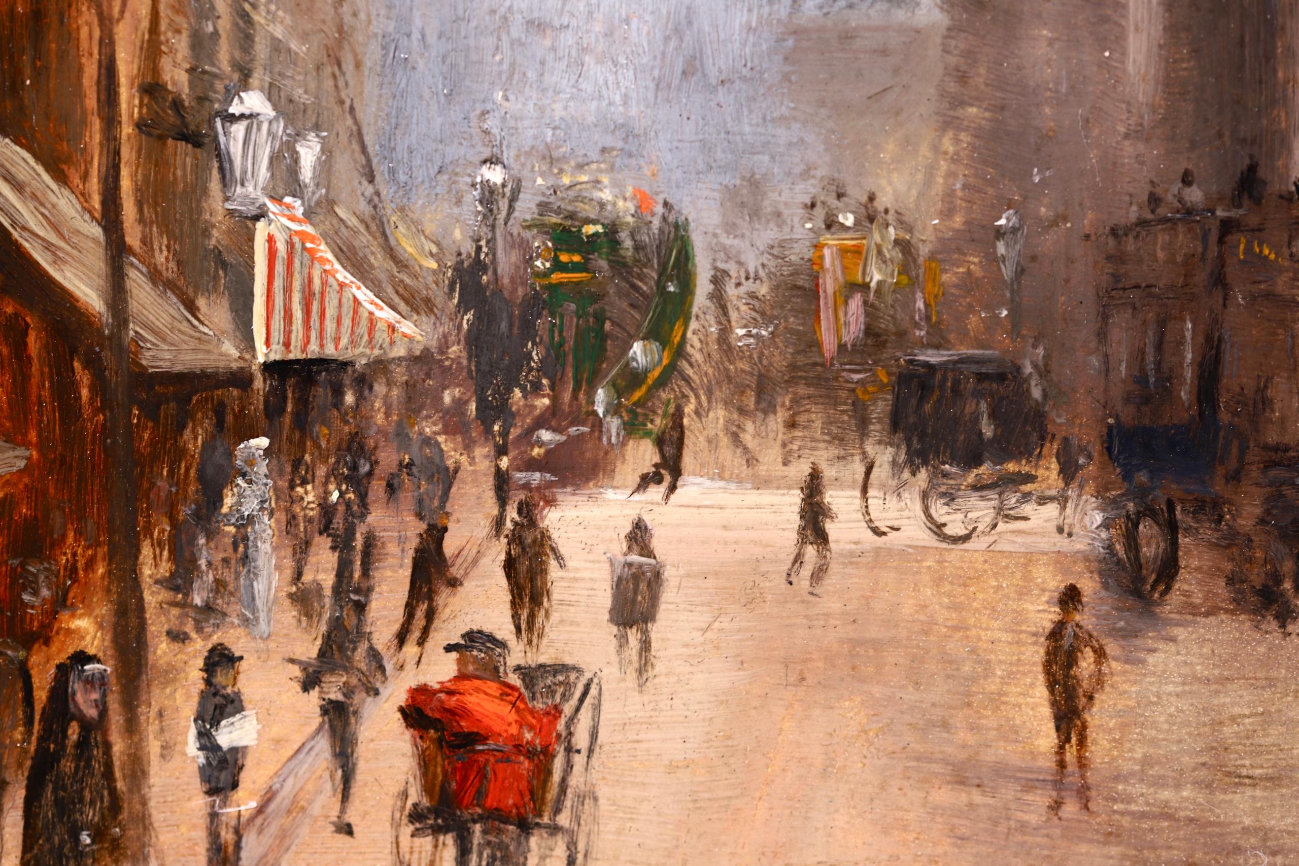 Fleet Street - Impressionist Oil, Figures in Cityscape by George Hyde Pownall 6