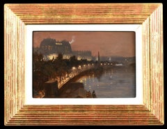Victoria Embankment, London - Impressionist Cityscape Oil by George Hyde Pownall
