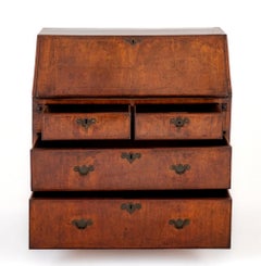 George I Bureau Desk Walnut Chest Drawers