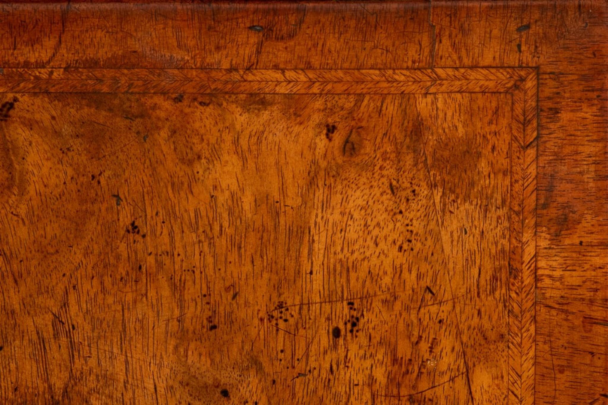George I Bureau Desk Walnut Chest Drawers For Sale 1